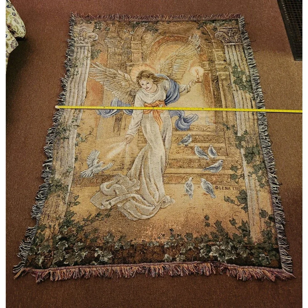 Lena Liu Angel Of Light Large Wall Tapestry Blanket Doves Birds Hanging 68”x 51”